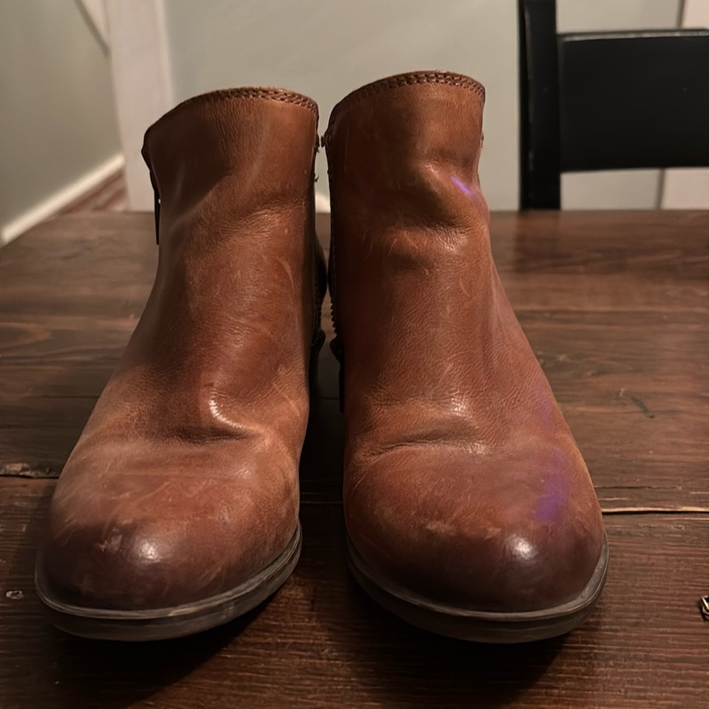 Lucky Brand Brown Leather Ankle Boots